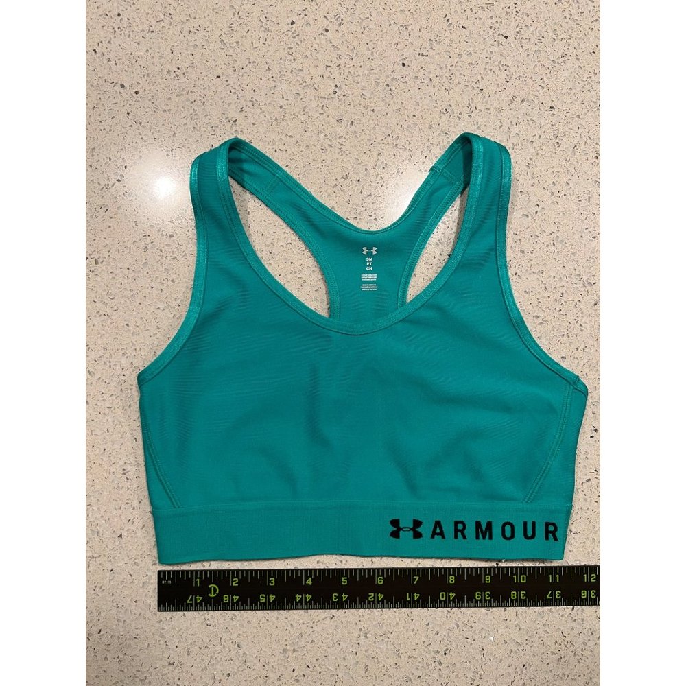 Under Armour Mid Keyhole Bra Medium Support- Aqua Size Womens Small - Picture 1 of 5